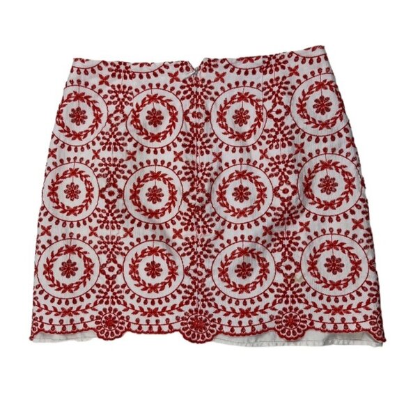 Ann Taylor LOFT Embroidered Colorful Mini Skirt Fully Lined Size 4 Petite - Picture 2 of 13